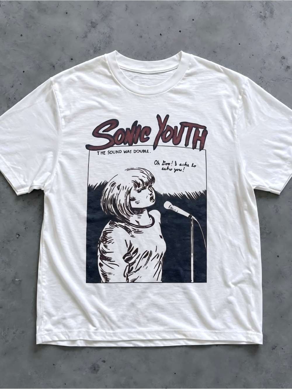 Grunge Sonic Youth "The Sound Was Double" Aesthetic Casual T-shirt Unisex Size